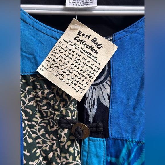 NEW Vintage Kosi Bali 90s Patchwork Blue Quilted Jacket Handmade Women’s M/L - Picture 7 of 11